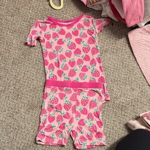 Little Sleepies Pink Strawberry Kids Pajama Set